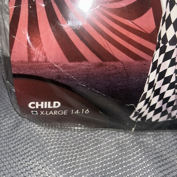 Italian Harlequin Jester Carnival Clown Costume Youth Size 14-16 Black & White - Picture 2 of 10